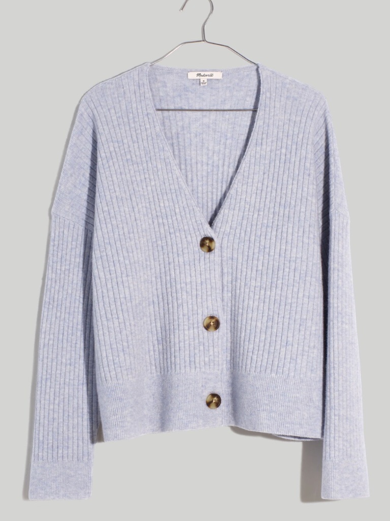 Madewell Ribbed V-Neck Cardigan